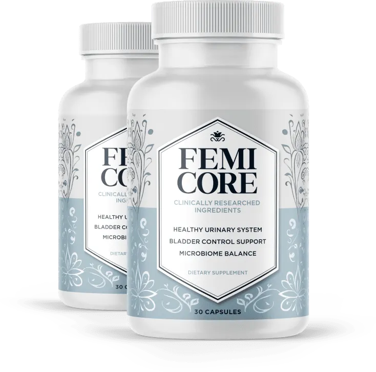 Femicore bladder support supplement — two-bottle view